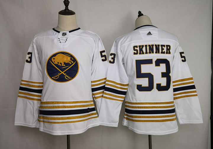 Youth Sabres 53 Jeff Skinner White 50th anniversary Adidas Jersey